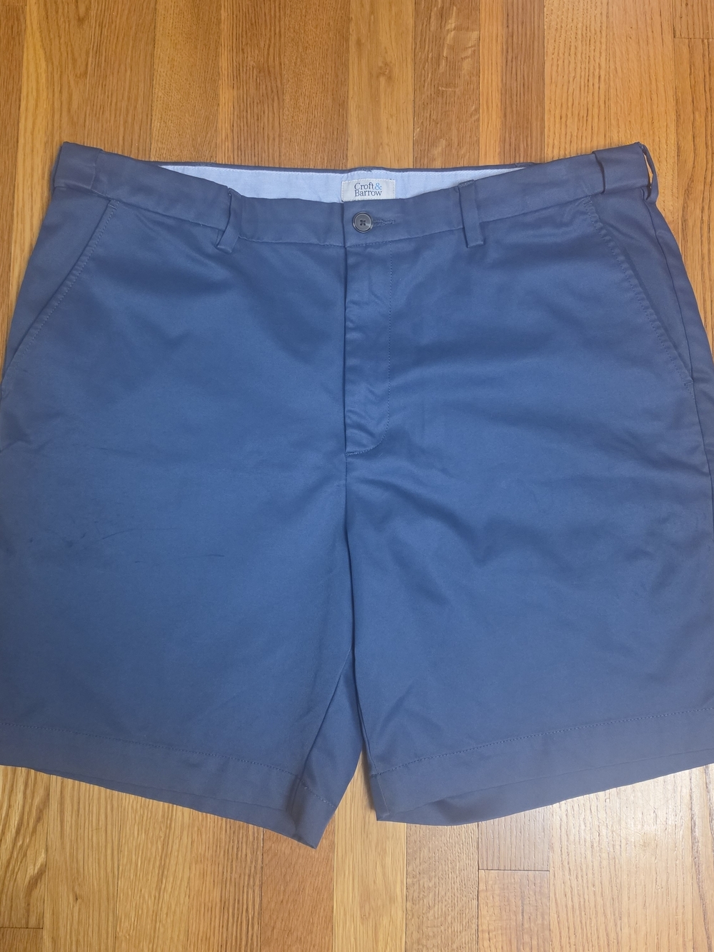 croft & barrow Men's Dark Blue Flat Front Chino Shorts Size 40